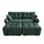 Canapé 2 places avec 2 repose-pieds et coussin décoratif-1510390822