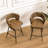28" Technical Leather Woven Bar Stool Set Of 2-763127917-763127918