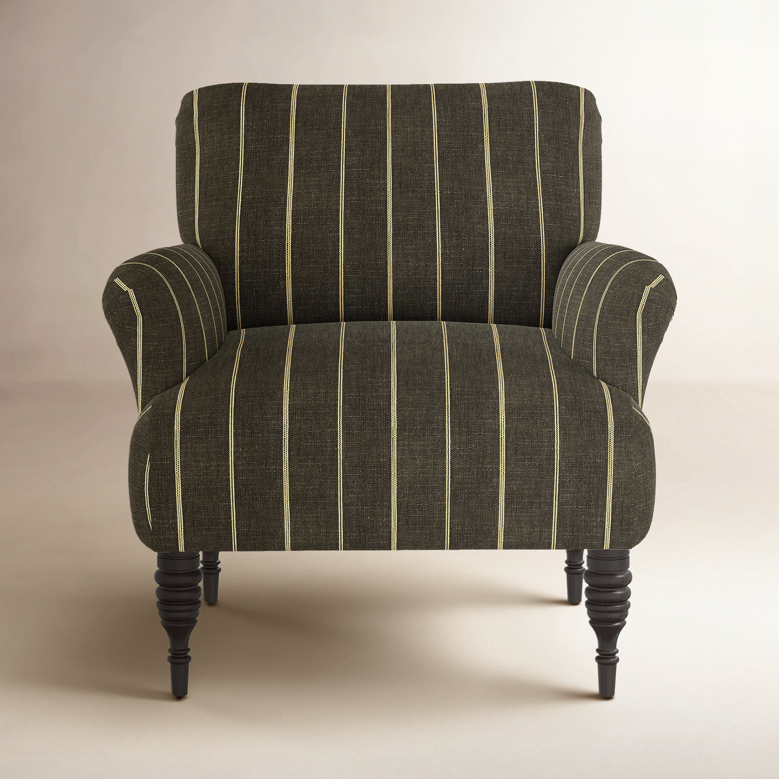 Allura Armchair, Fritz Peppercorn Stripe