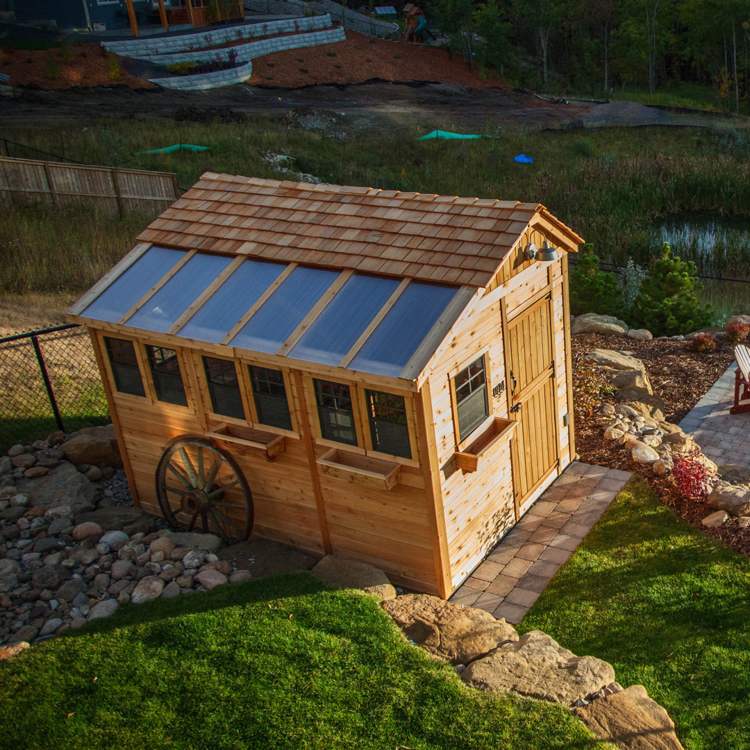 Outdoor Living Today 8x12 Western Red Cedar Sunshed Shed with Cedar Roof Outdoor Living Today