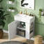 Meuble-lavabo flottant avec lavabo en céramique et rangement à droite-483512950