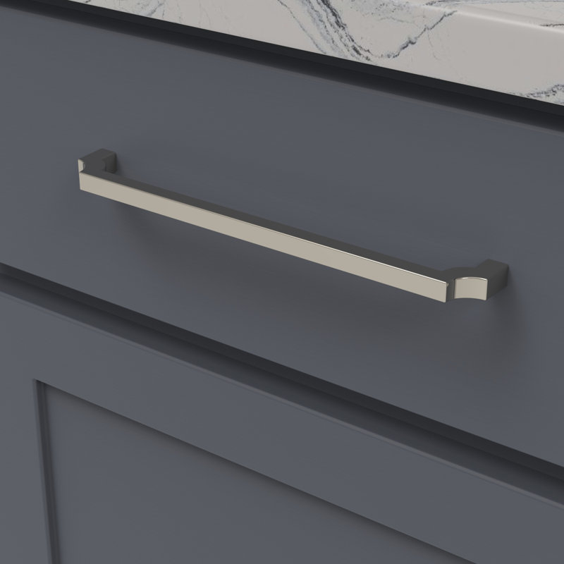 Monarch Collection Pull - Cabinet Pull - Transitional Hardware for Drawers & Cabinets, Polished Nickel, 8-13/16"