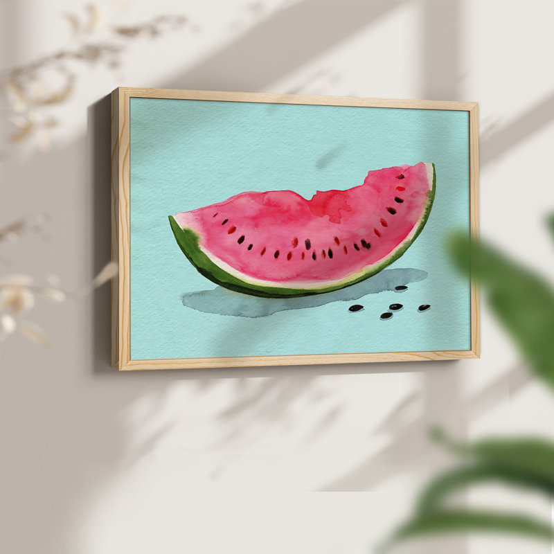 Summer Watermelon II - Reproduction encadrée - Restickable, H 16 po x l 20 po, Naturel
