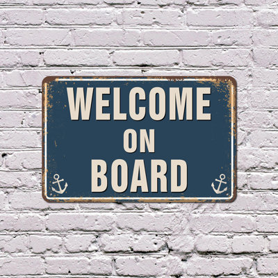 Panneau de bienvenue en plastique 13 po x 20 po Welcome On Board Street