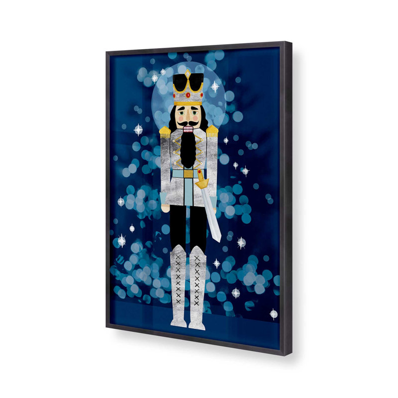 Casse-noisette classique en bleu I, Cadre simple en zinc patiné, H 15,25 po x l 12,25 po x P 1,25 po