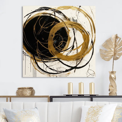 Leiter Black And Gold Of Chaos I On Canvas Print