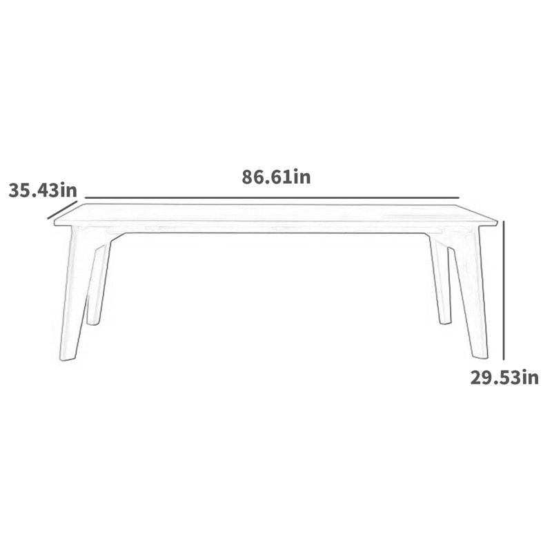 Table de salle à manger, L 35,43 po x L 86,61 po