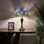Lampe de table tiffany Hamal, tulipes bleues et vitrail, ampoules DEL incluses H 22 po x l 12 po