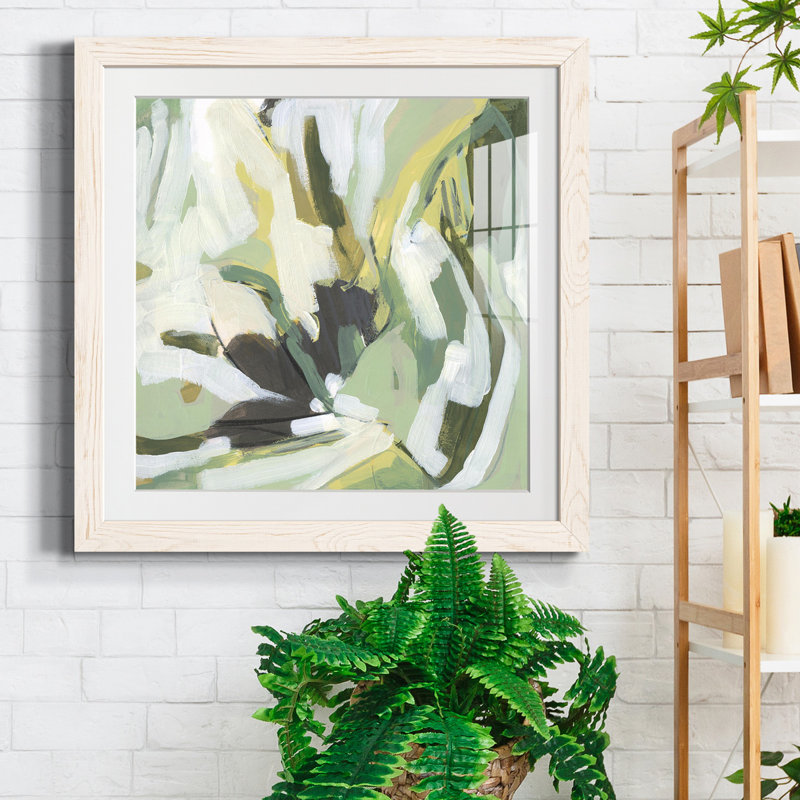 «Electric Lichen III», reproduction encadrée de qualité supérieure - prête à être accrochée, Papier avec cadre blanc, Blanc