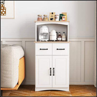 Armoire de rangement polyvalente en bois avec tiroir et tablettes réglables pour les cuisines de campagne et modernes
