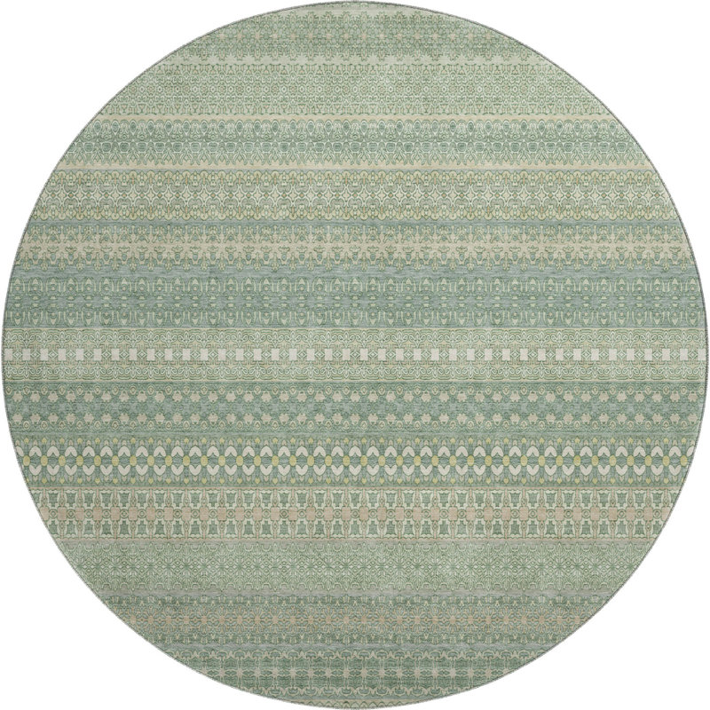 Premium Machine Washable Cerrito AMF527 Aloe, Round 8'