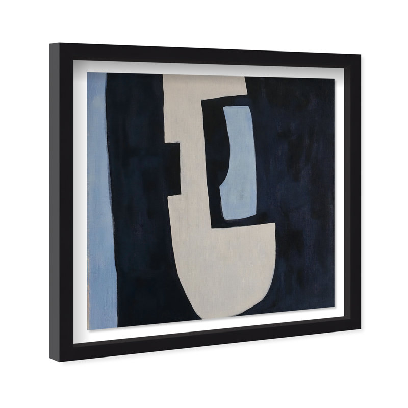 Contours of Silence II Shadowbox Abstract Print by Oliver Gal, Black Frame, 12 x 12, 17.5"H x 17.5"W, Black Frame