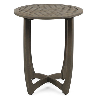 Rustic 27.5'' Table Made From Wood - Grey Hue Style For Outdoor Area
