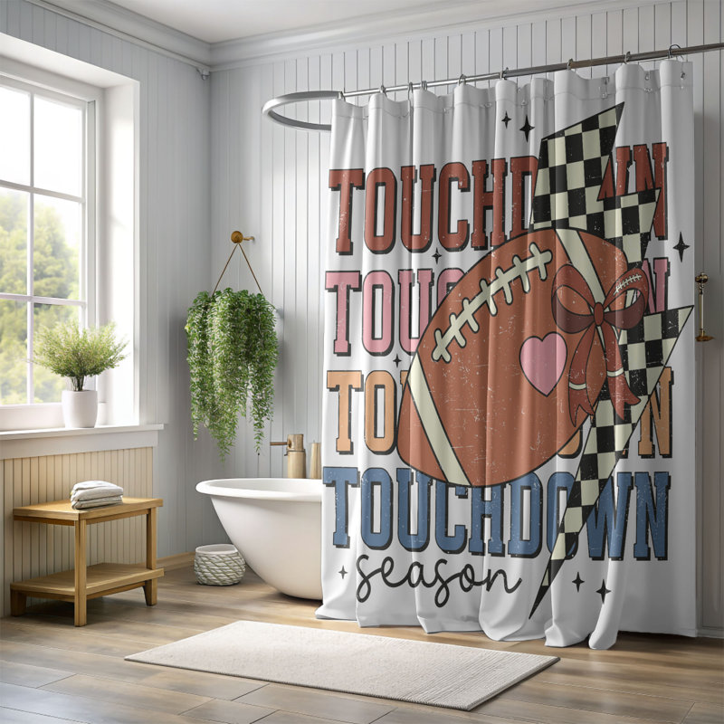 Rideau de douche 1 pièce Football Rush, H 74 po x l 71 po