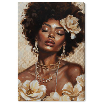Lady Of Taupe Canvas Glam Women Art by Art Remedy