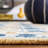 Hand Tufted Wool/Cotton Southwestern Rug in Navy/Yellow-1514104651