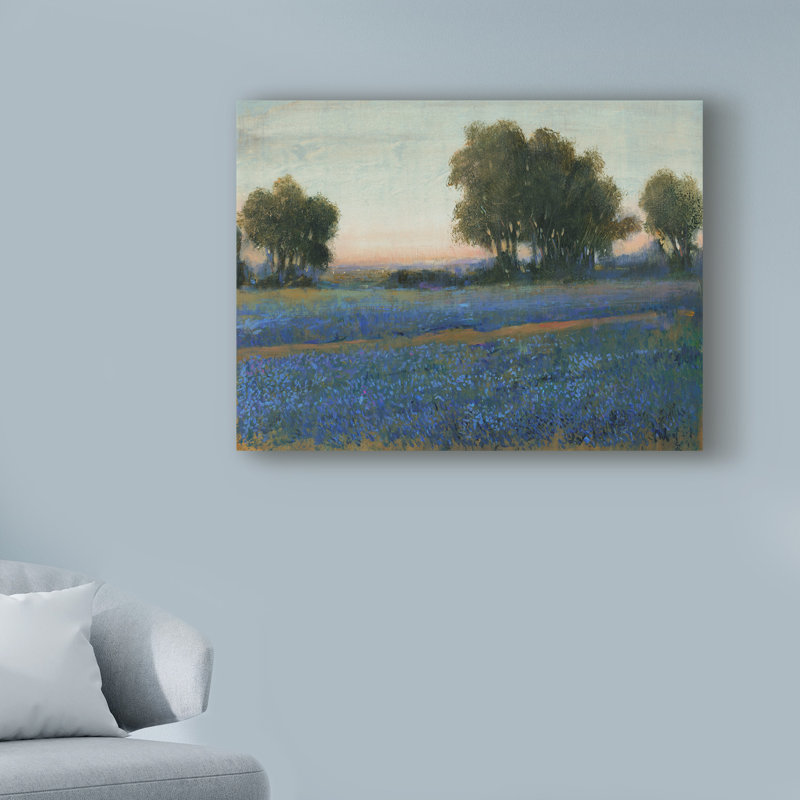 « blue capot field ii », reproduction de peinture à l’acrylique sur toile, H 35 po x l 47 po x P 2 po