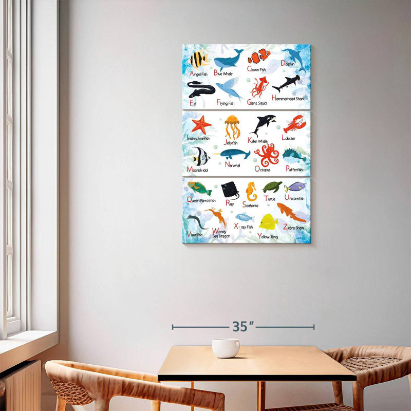 Sea Life Alphabet Chart, 57" H x 36" W