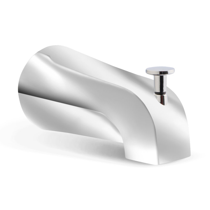 SUPPLYGIANT Tub Spout 1/2" FIP Nose Thread Slip On Bathtub Faucet with Diverter Chrome Plated Finish, Diverter