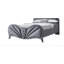 Grand lit en velours gris