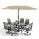 Alyah 6 - Person Metal Patio Dining Set with Rectangular Table