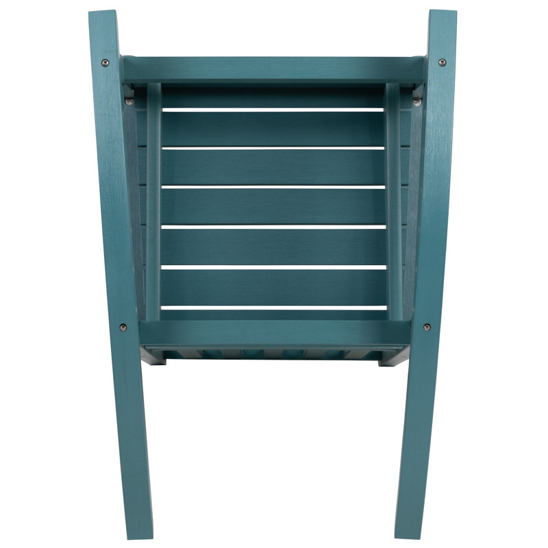 Teal All-Weather Poly Resin Wood Rocking Chair