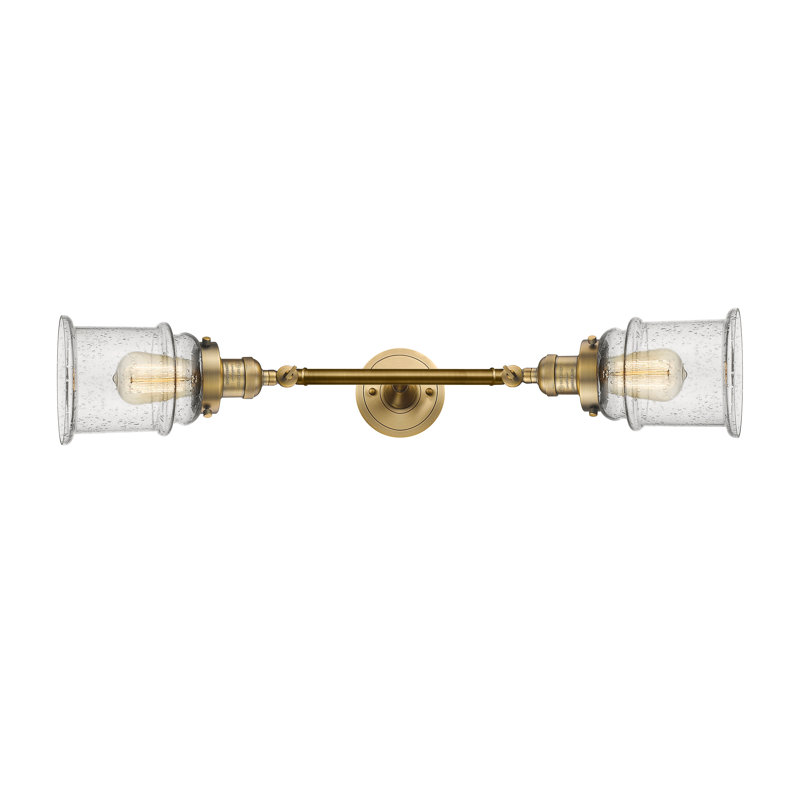 Galaviz 2 - Light Dimmable Vanity Light, Seedy, 6 Watt Vinage LED Bulb, Brushed Brass