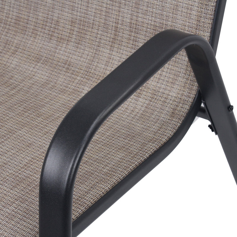 Chaises de salle à manger en métal durables, tissu imperméable Teslin, pour une utilisation extérieure moderne