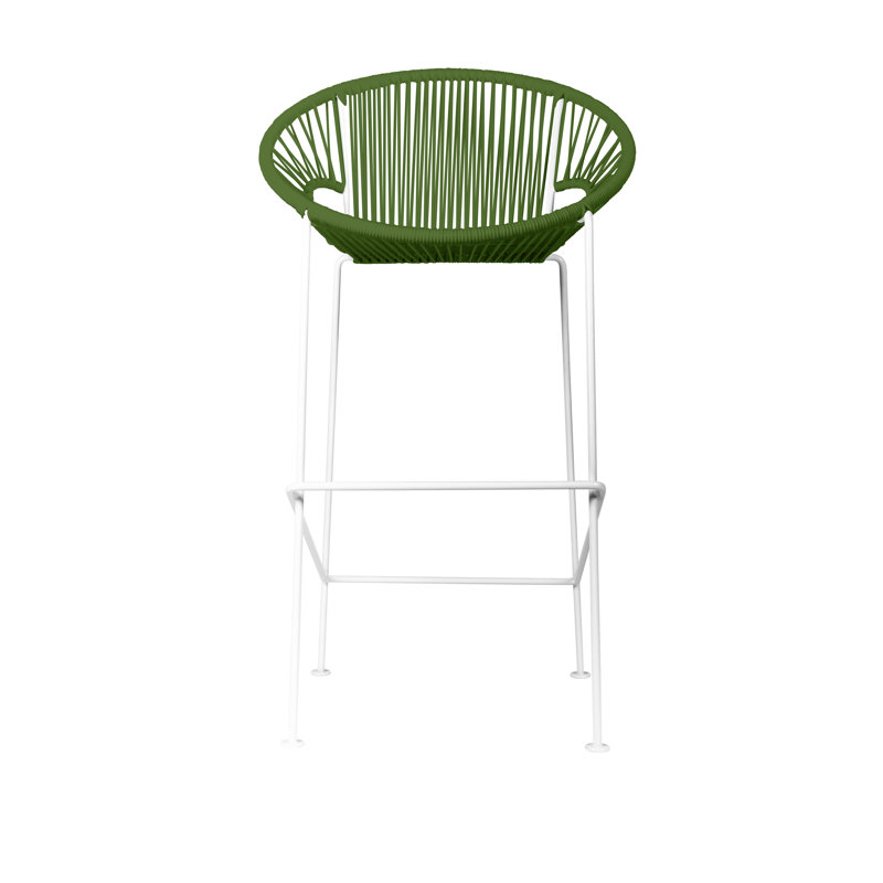Tabouret de bar Alaena Puerto, Blanc, Cactus