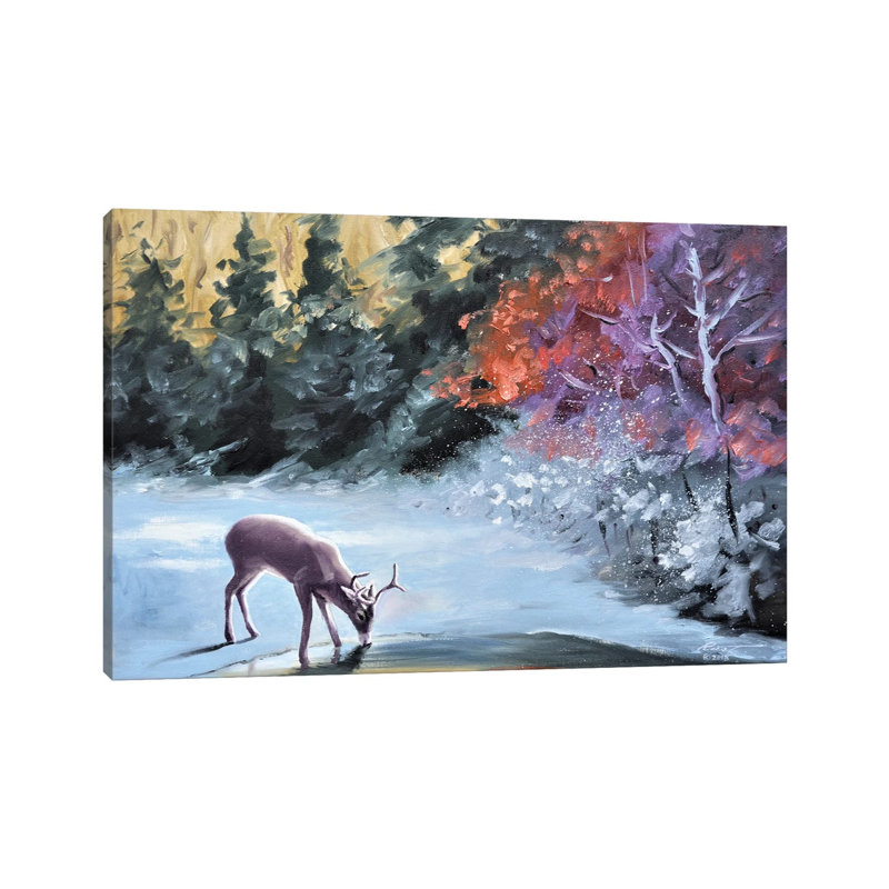 Buck Taking A Break By The Creek by D. "Rusty" Rust - Wrapped Canvas Gallery-Wrapped Canvas Giclée