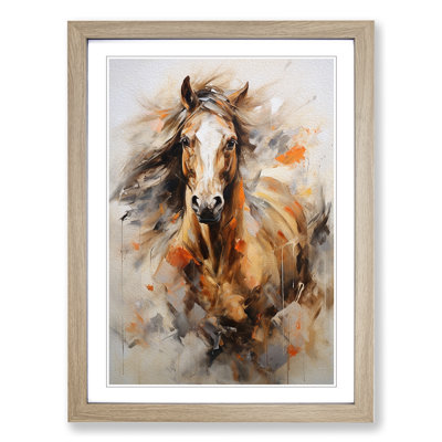 Horse Gestural - 33001 Piece Single Picture Frame Print on Wood