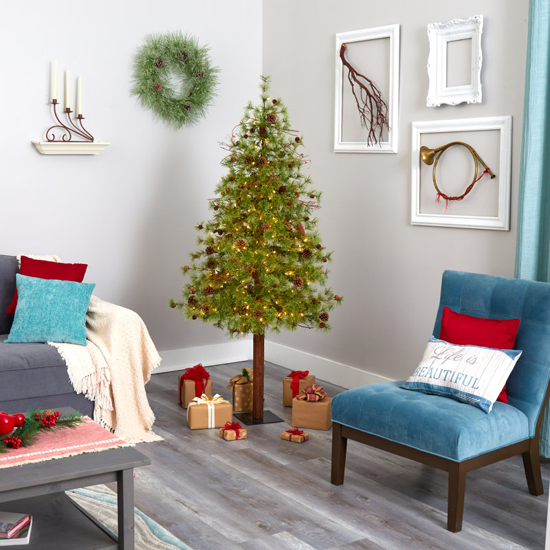 Lighted Artificial Christmas Tree, 6' H