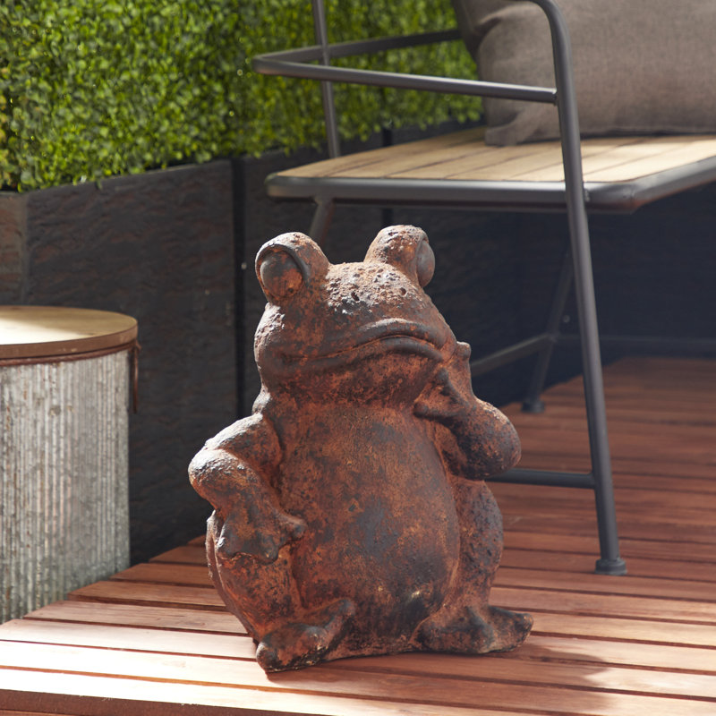 Statue de grenouille pensant en résine