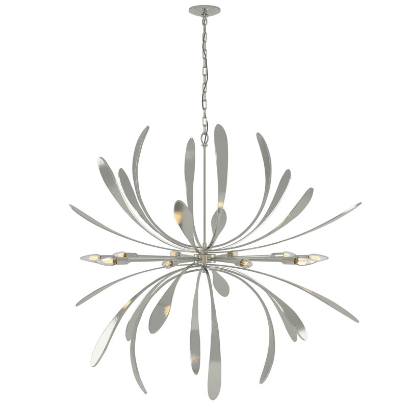 Dahlia Sputnik Sphere Chandelier, Sterling, 40.8" H x 48.9" W x 48.9" D