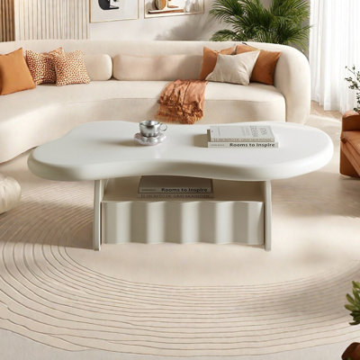Cream wave tea table