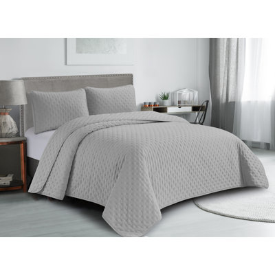 Parure de lit Pinsonic ultra douce Swift Home – Hypoallergénique, toutes saisons, matelassage au point de croix