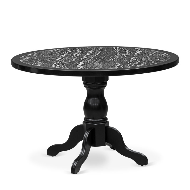 Table de cuisine A Round Modern, Noir brossé filamenteux