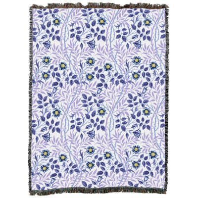 Pure Country Weavers William Morris Sweetbriar Lavender Blanket XL - Arts & Crafts - Gift Tapestry Throw Woven from Cotton - Made in the USA (82x62)