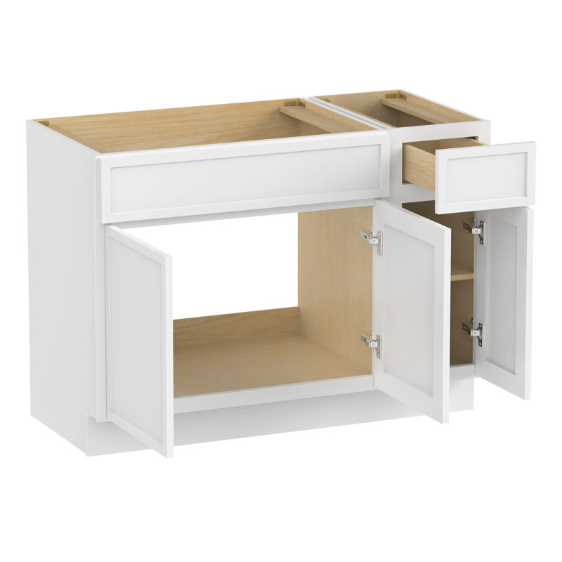 Base de meuble-lavabo simple 48 po seulement, Blanc