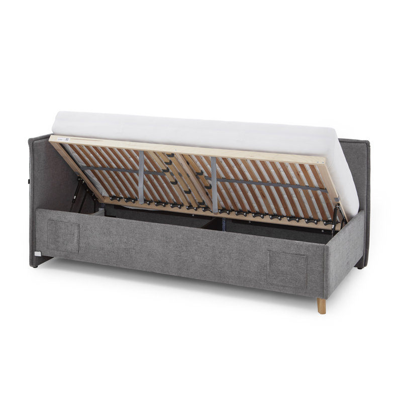 Chickerell Storage Bed, Grey/Brown/Blue, 120 x 200cm