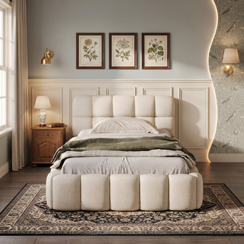 Bed Frame, Single (3'), Beige