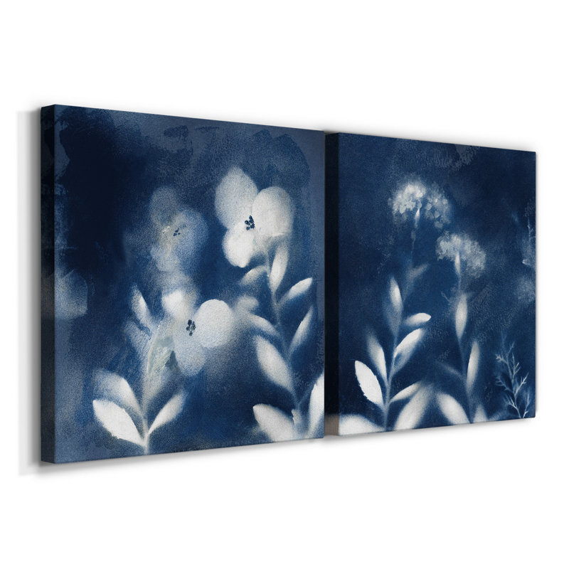 Nature's Indigo I - ensemble de 2 reproductions sur toiles tendues, H 16 po x l 32 po x P 1 po