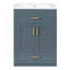 Meuble-lavabo 24 po avec lavabo intégré en céramique, meuble-lavabo à 2 portes, 1 tiroir basculant et meuble-lavabo simple pour salle de bain de petite et moyenne taille, bleu-1211905738
