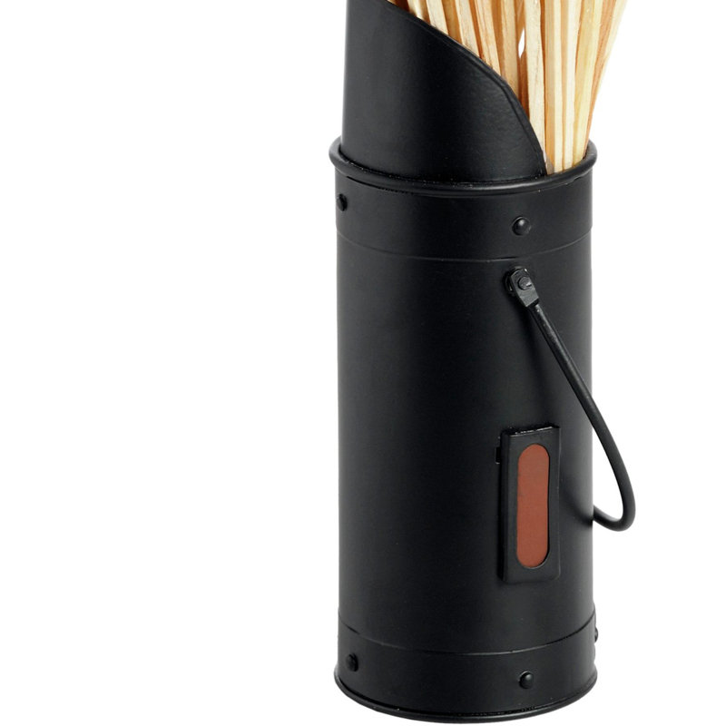 Emiliya Wood Log Carrier, Matte Black