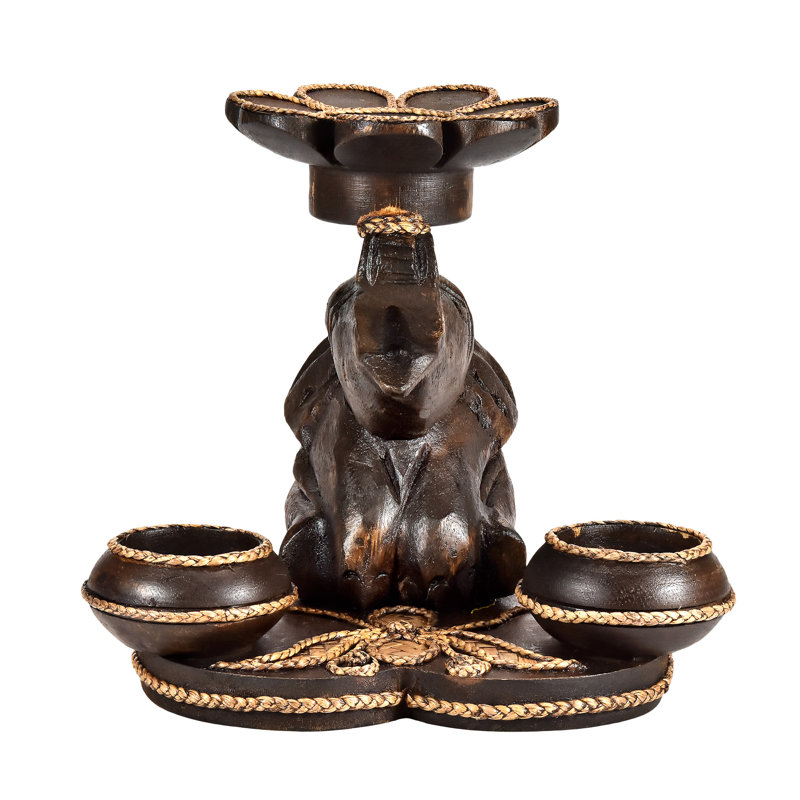 6.5'' H Wood Tabletop Tealight Holder