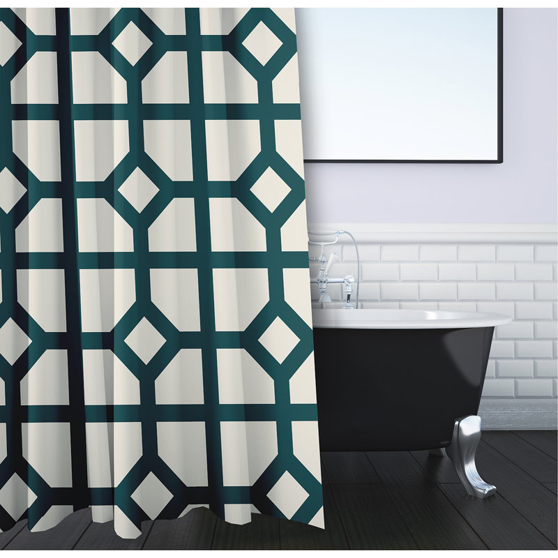 Floral Shower Curtain, Teal