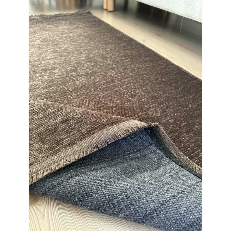 Tapis brun en polyester Laurim, Carré 5 pi 3 po