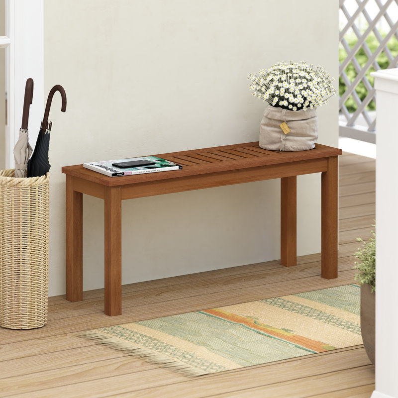 Cevriye Solid Wood Meranti Wood Outdoor Bench