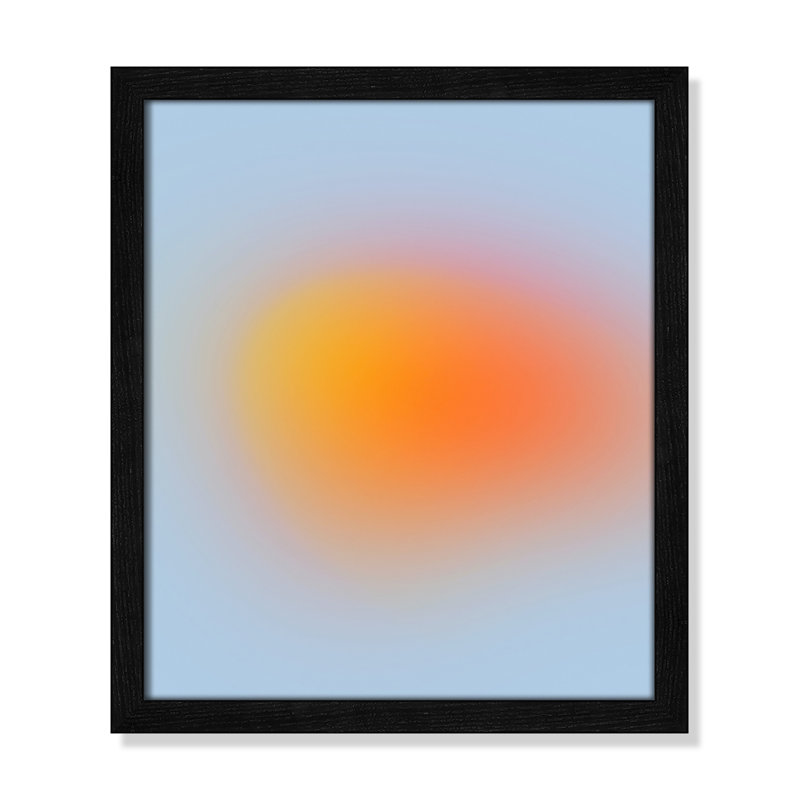 «Neon Orange Glow Print» par My Mind, Cadre mince noir sans cadre, 15" H x 13" W x 1.25" D  