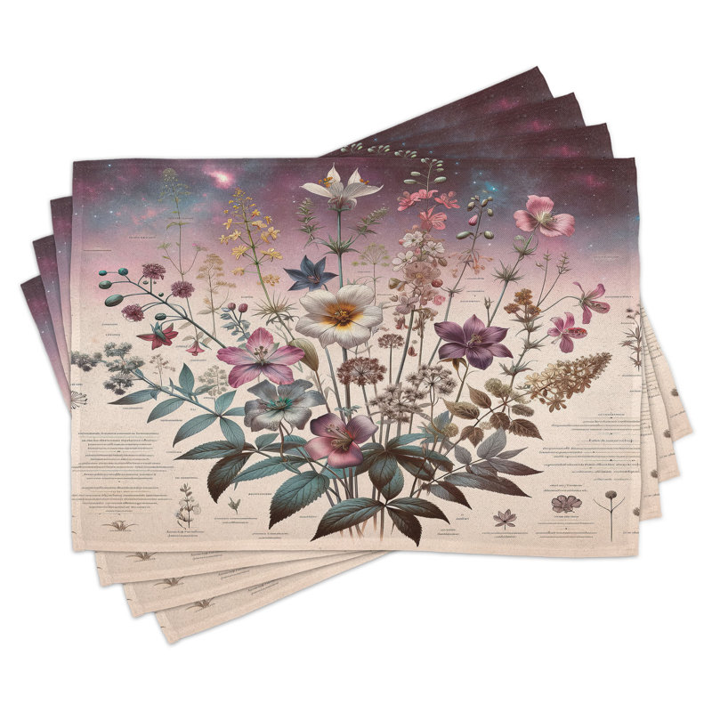 Ensemble de 4 napperons Ambesonne Botanic